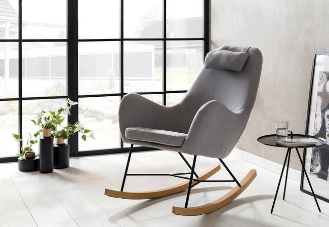 Schaukelsessel Grau Polyester 70 x 99 x 100cm