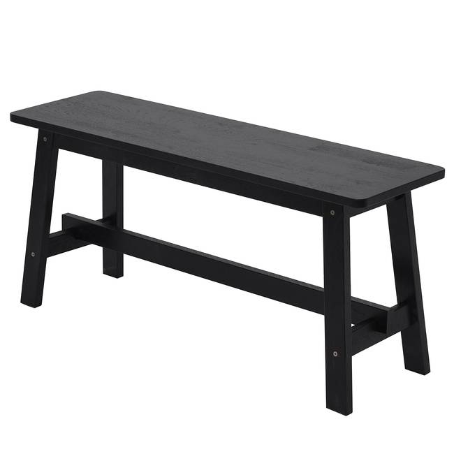 Garderobenbank - 100 cm 100 x 45 x 29cm Schwarz/Eiche Schwarz