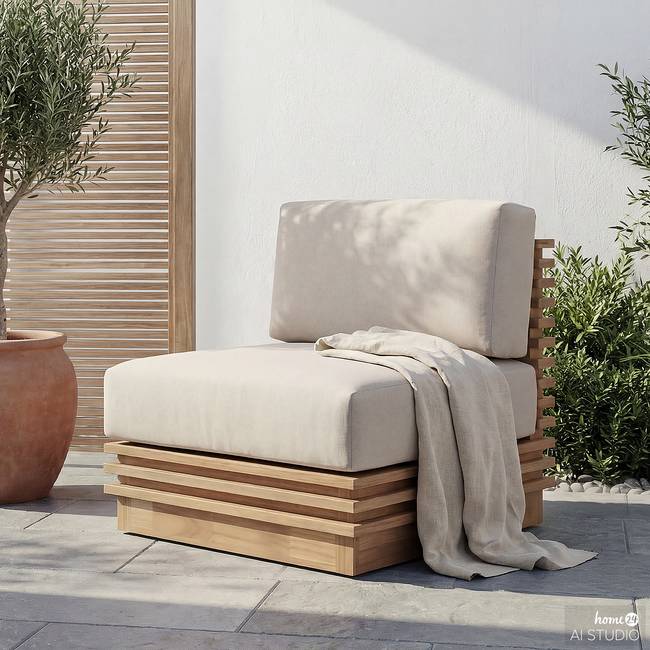 Loungesessel 75 x 64 x 75cm Braun/Beige