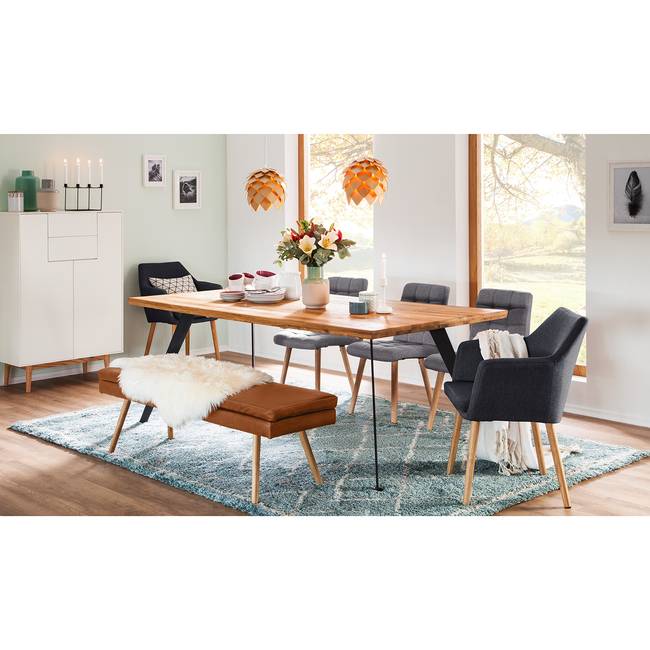 Highboard 2 Schubladen 80 x 128 x 45cm Weiß/Weiß