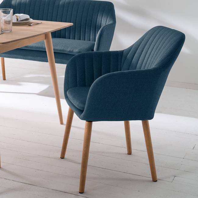 Armlehnenstuhl Typ A 57 x 83 x 61cm Webstoff Cors: Jeansblau Blau 1er Set