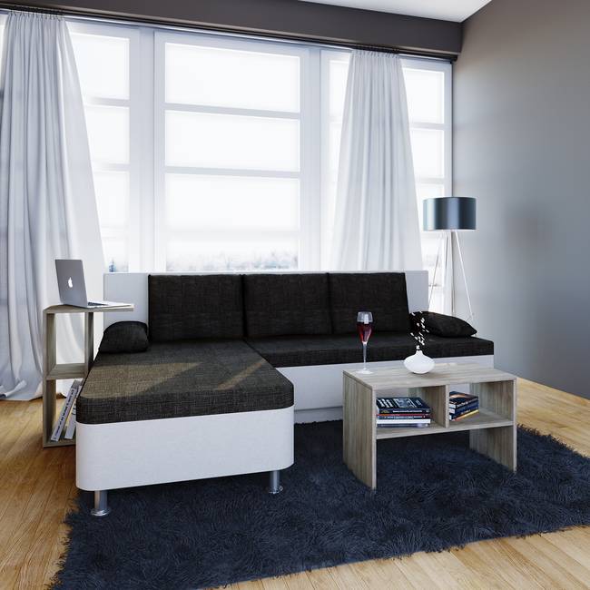 Couchtisch Nachto 63 x 40 x 30cm Braun/Eiche Sonoma Dekor