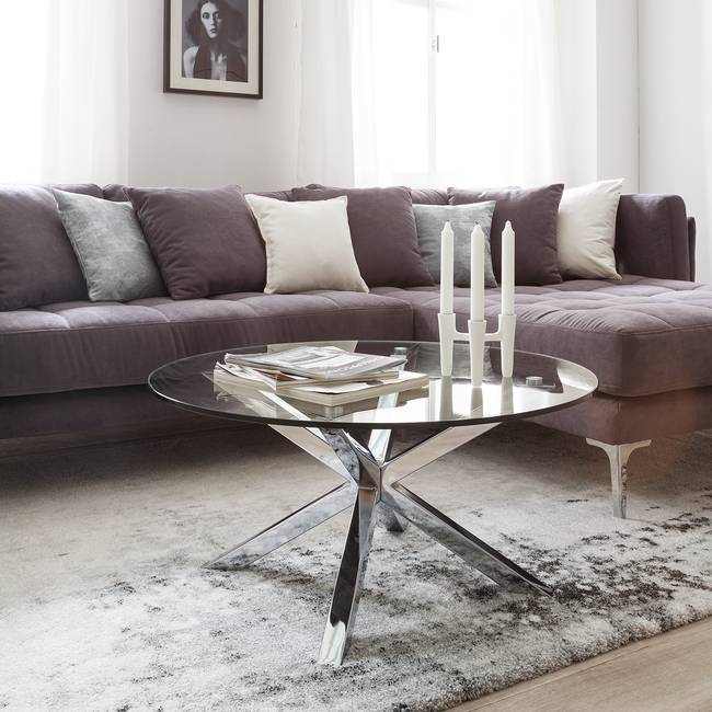 Couchtisch Lagarde Ø 82cm Silber/Silber