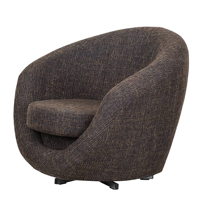 Drehsessel Braun/Braun Strukturstoff Lawan 92 x 75 x 80cm