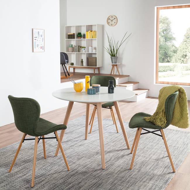 Esstisch rund Ø 100cm Weiß/Weiß