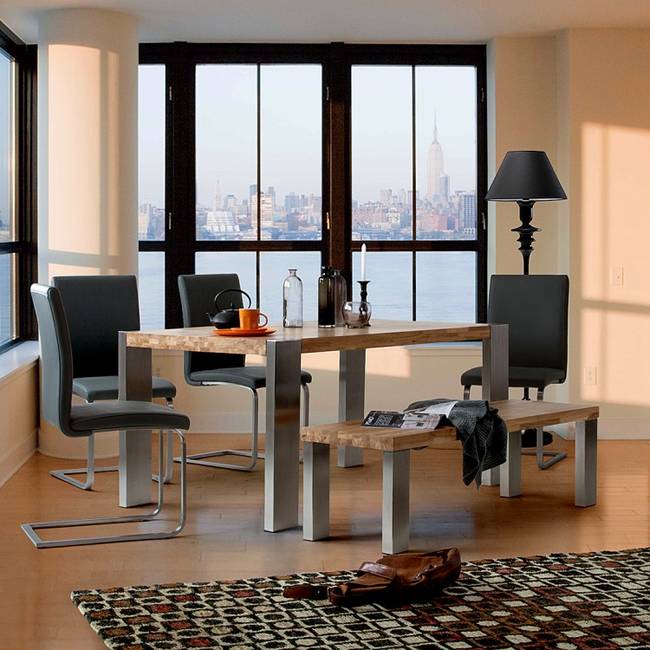 Freischwinger Augusta I 2er-Set 44 x 98 x 58cm ohne Armlehnen Echtleder Aude: Schwarz Schwarz