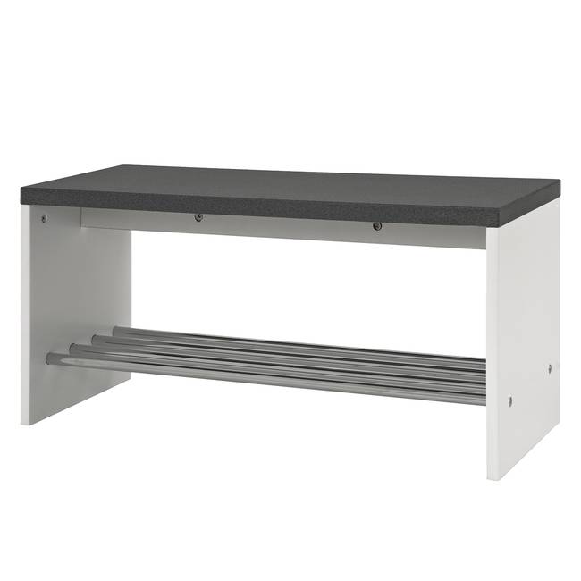Garderobenbank Merston 81 x 40 x 30cm Grau/Weiß/Granit Dekor/Weiß