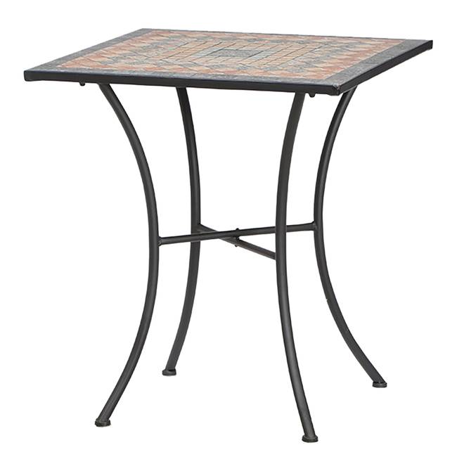 Gartentisch Prato Pro I Tischplatte: Mosaiksteine Gestell: Stahl, pulverbeschichtet 64 x 70 x 64cm Schwarz/Multicolor