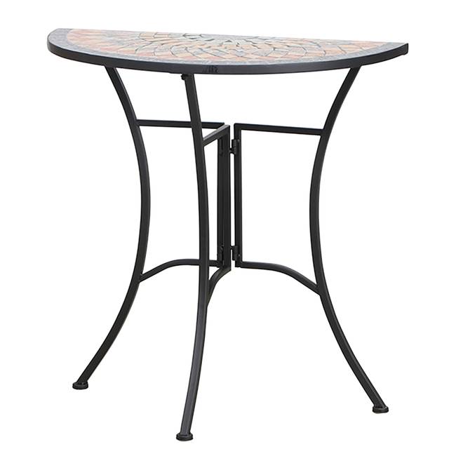 Gartentisch Prato Pro II Tischplatte: Mosaiksteine Gestell: Stahl, pulverbeschichtet 70 x 71 x 35cm Schwarz