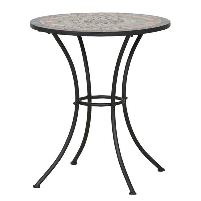 Gartentisch Prato Pro III Tischplatte: Mosaiksteine Gestell: Stahl, pulverbeschichtet Ø 60cm Schwarz/Multicolor Ø 60 cm