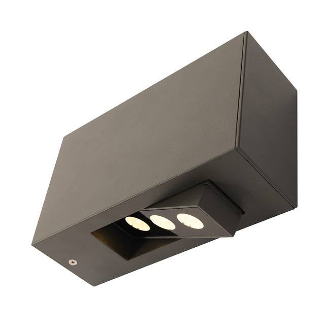 LED-Außen-Wandleuchte 3-Eye 3-flammig 7 x 12 x 20cm Grau