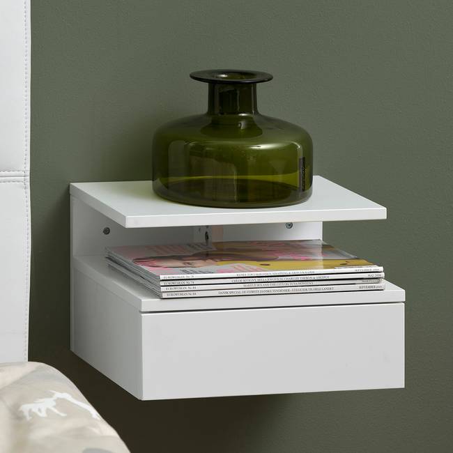 Nachtkommode Ronkeli 35 x 23 x 32cm Weiß/Weiß