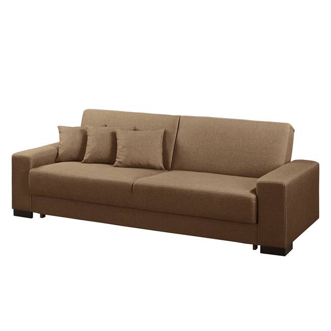 Schlafsofa Braun/Latte Macchiato Webstoff 233 x 83 x 96cm Modern