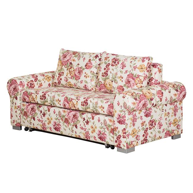 Schlafsofa Basic Country Beige/Beige/Rosa Webstoff Orgesa 164cm mit Schlaffunktion Landhaus