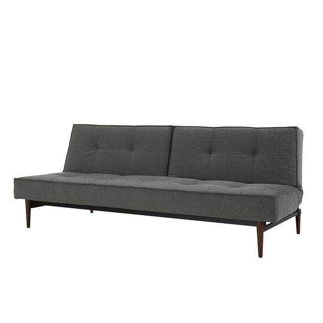 Schlafsofa II Grau/Dunkelgrau Webstoff 210 x 79 x 96cm Retro