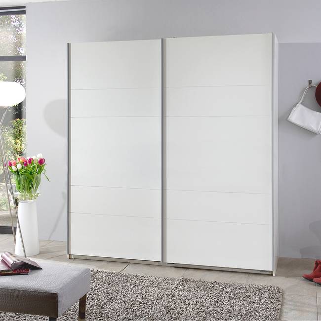 Schwebetürenschrank Tyrawley I 135cm Weiß/Alpinweiß 2 Türen