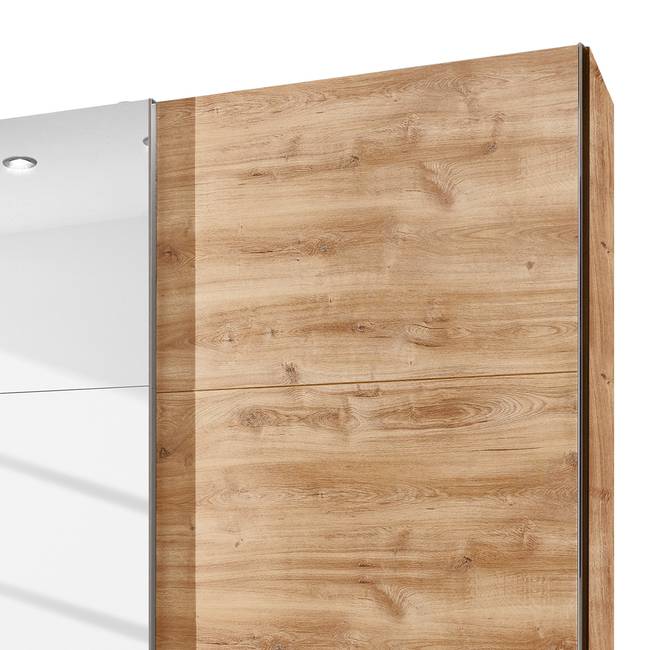 Schwebetürenschrank level 36A 300 x 216 x 58cm Beige/Plankeneiche Dekor