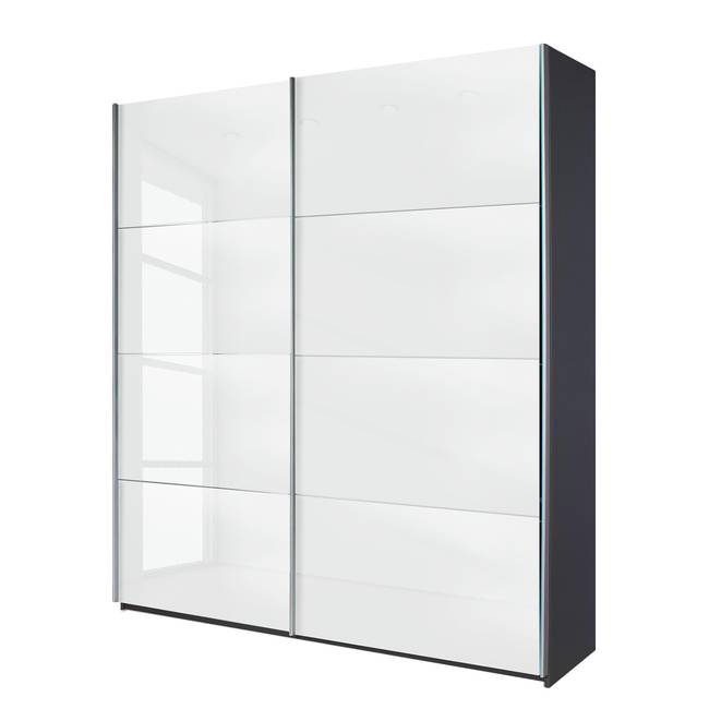 Schwebetürenschrank 181 x 230cm Grau/Weiß