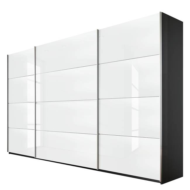 Schwebetürenschrank 315 x 230cm Grau/Weiß