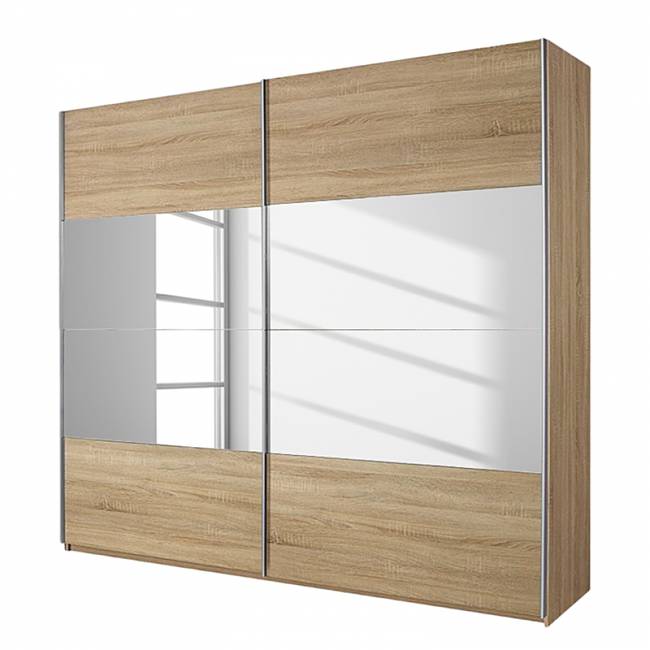 Schwebetürenschrank I 315 x 230cm Beige/Eiche Sonoma Dekor/Spiegelglas