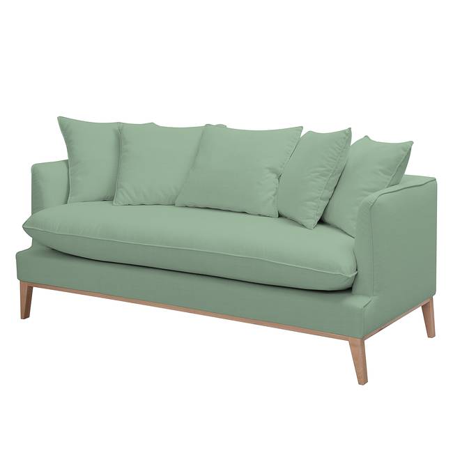 Sofa 3-Sitzer Webstoff Grün Stoff Moretey 187 x 95 x 85cm Skandi