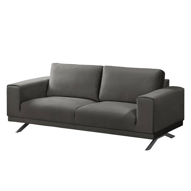 Sofa Lorcy 2-Sitzer Grau/Grau Webstoff 196 x 81 x 89cm Glamour