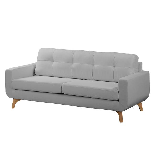 Sofa Postville 3-Sitzer Grau/Granit Webstoff 198 x 88 x 90cm Skandi