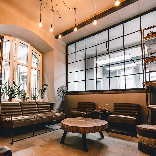 Sofa 3-Sitzer Braun/Cubanit Webstoff 181 x 81 x 78cm Industrial