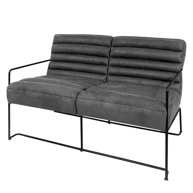 Sofa II 2-Sitzer Grau/Grau Webstoff 121 x 81 x 78cm Industrial