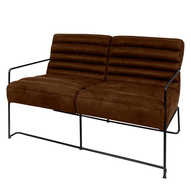 Sofa II 2-Sitzer Braun/Schokolade/ Braun Webstoff 121 x 81 x 78cm Industrial