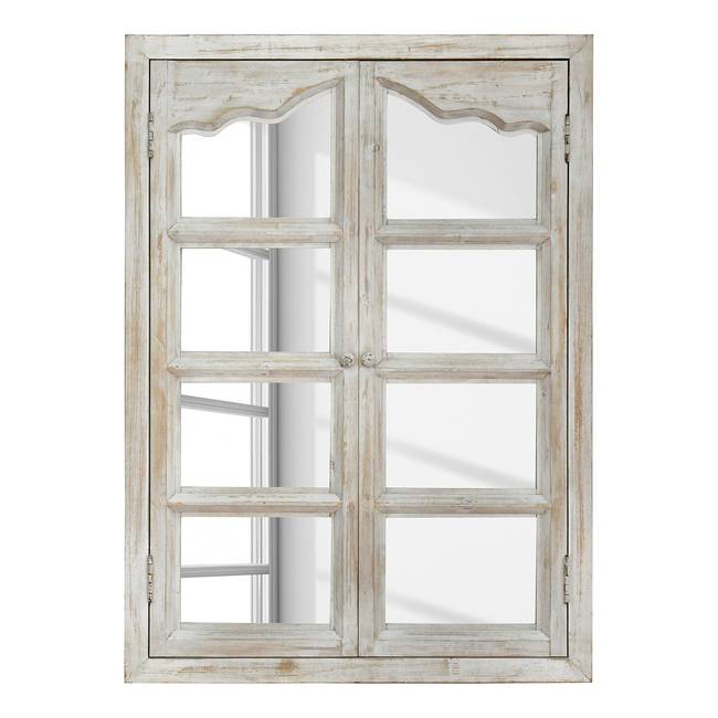 Spiegel Saubion 63 x 86 x 5cm Weiß Massivholz Tanne, lackiert Sperrholz, lackiert 63 x 86 x 5cm