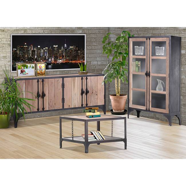 Vitrinenschrank 100 x 177 x 44cm Braun