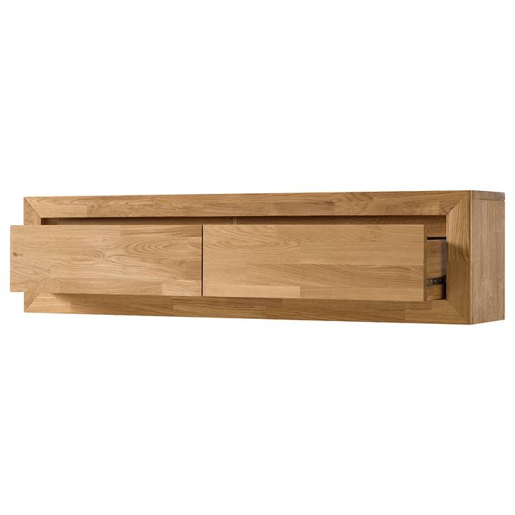 Console avec 2 tiroirs et porte coulissante laquée crème 110x90 cm