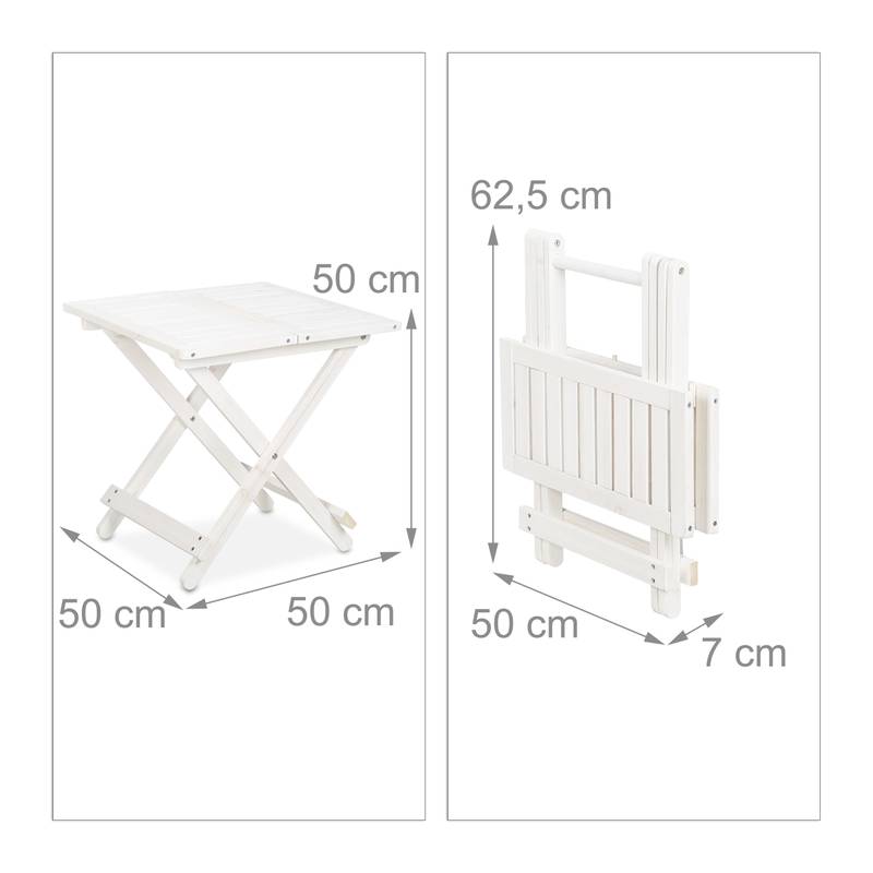 Tavolino Da Balcone Klapptisch HI 60x40 Cm - Bianco Con Altezza Regolabile - Foto 6