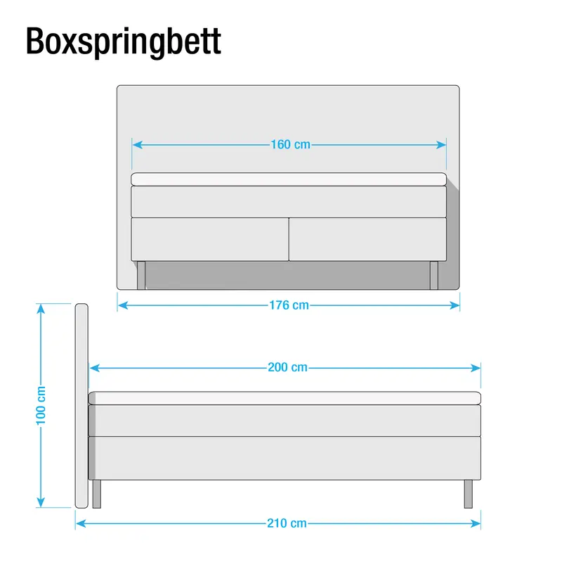 Boxspringbett Hedensted | Beige
