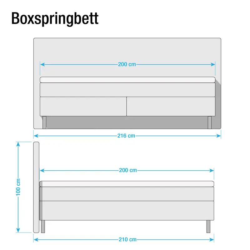 Boxspringbett Hedensted | Schwarz