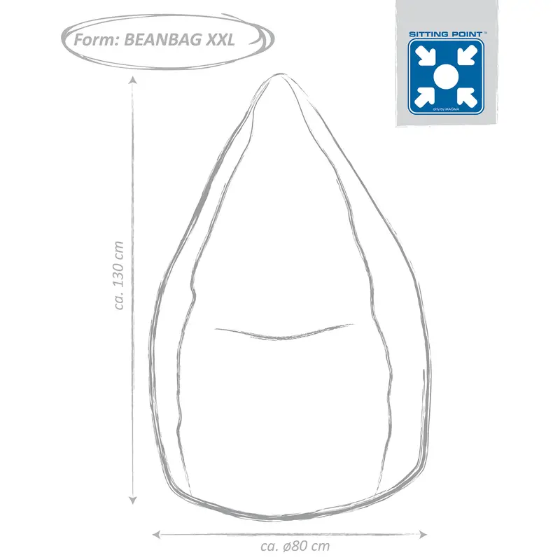 Sitzsack Easy XXL Blau/Blau Microfaser 130cm | Blau