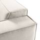 Ecksofa Kinx II Webstoff - Stoff Milan: Altweiß - Longchair davorstehend links - Sitztiefenverstellung