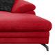 Ecksofa Analandia I - Strukturstoff - Rot - Longchair davorstehend rechts - Schlaffunktion für dauerhafte Nutzung - Bettkasten