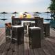 Gartenbar-Set Paradise Lounge (7-teilig) - Polyrattan Grau