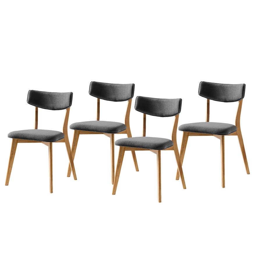 Lot 2 Chaises Dalby - Tissu Et Métal - Design Moderne - Contreplaqué - 80x59x47 Cm