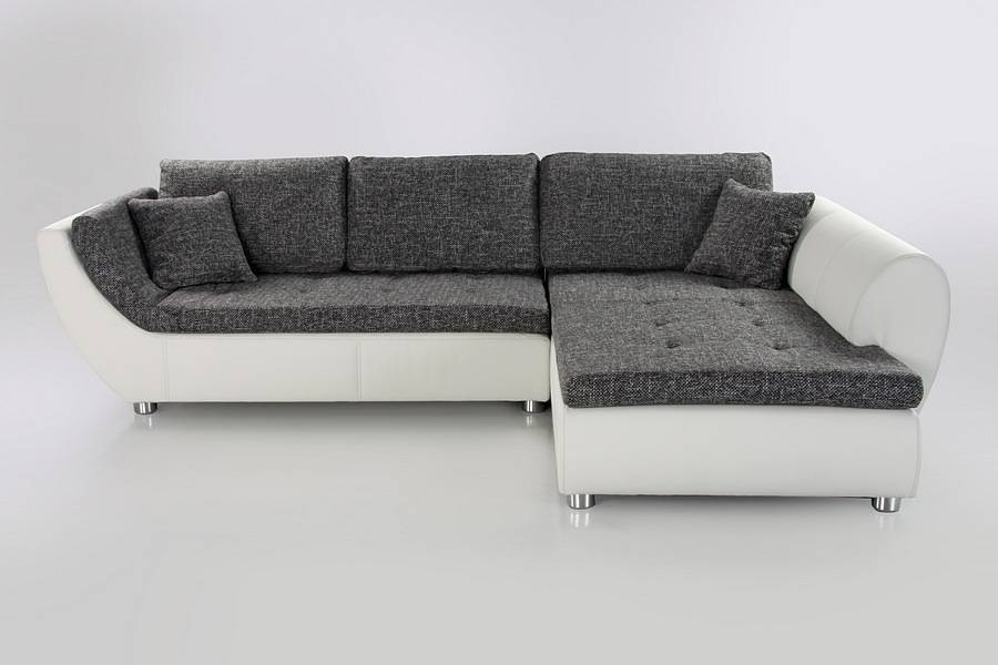 Grau Ecksofa Rechts MontierbarKunstlederWebstoff Ottomane Davorstehend Nikolas Beidseitig Weiß fgyIbvY76m