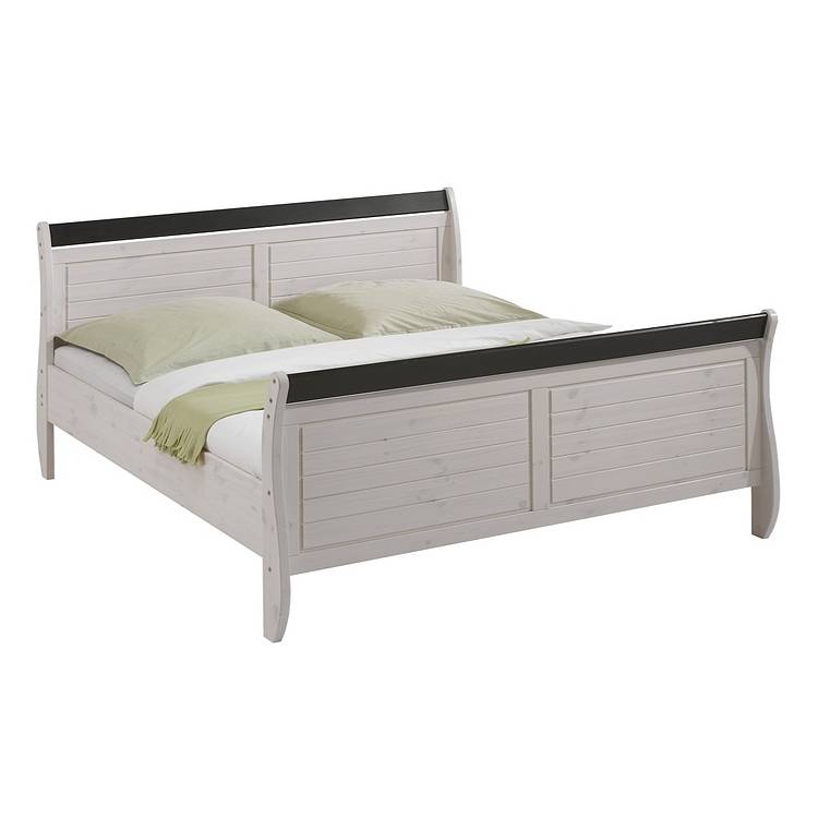 Lyngby En VerniWengé180 Epicéa Bois Massif Teinté Lit Blanc 200cm X Et 5ARq3jL4