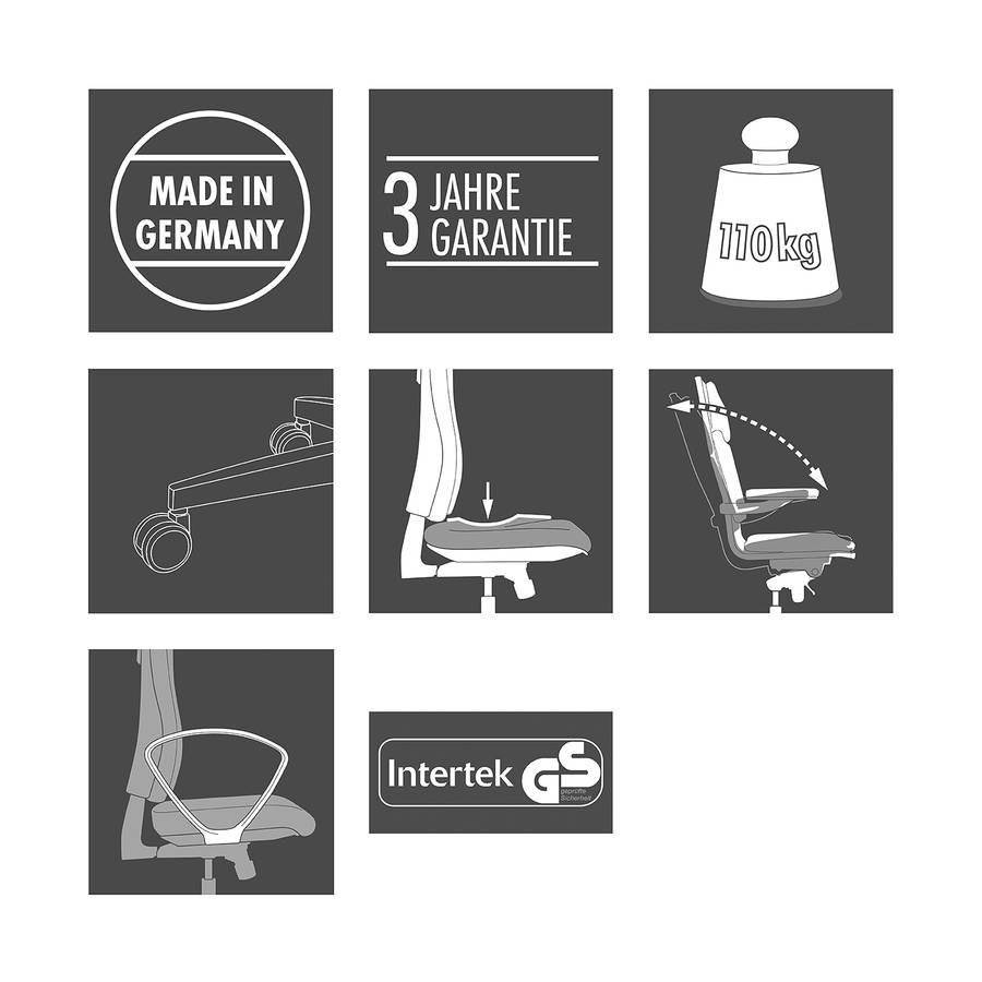 Up Sit High WebstoffEchtlederSchwarz Silber Chefsessel 3j54AcLqR