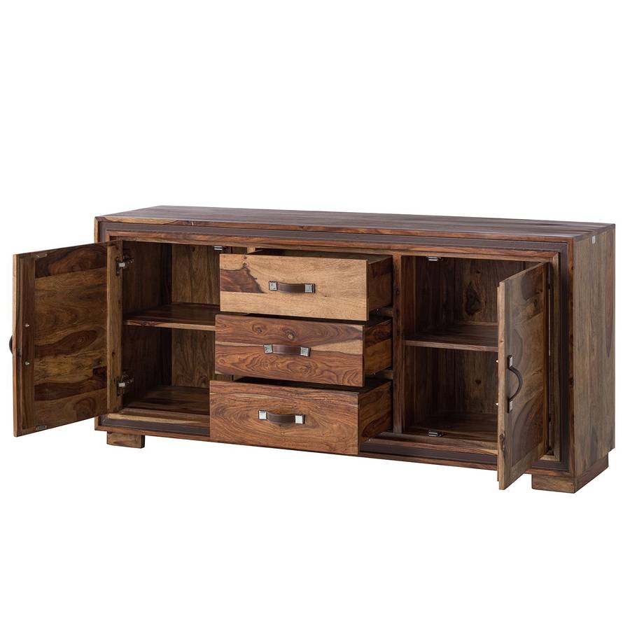 Sheesham Khan Ii Buffet MassifImitation Cuir 54AjLR