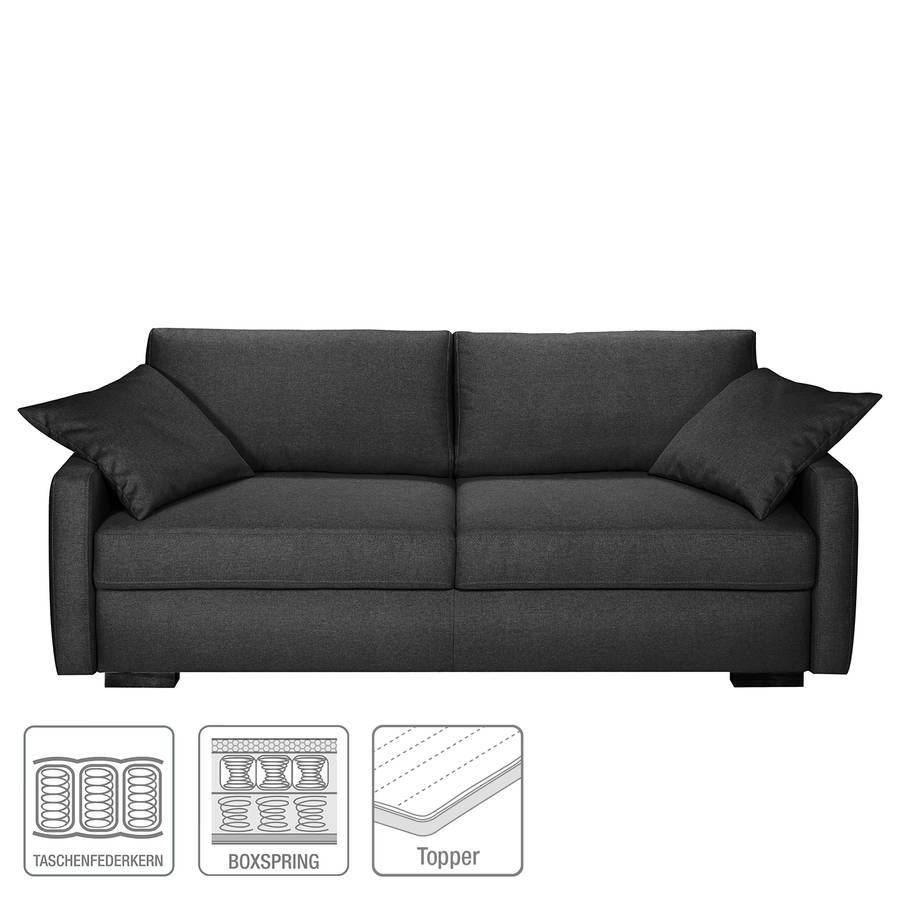 Boxspring Runcorn Canapé TissuGris Convertible Foncé F1cJ3TlK