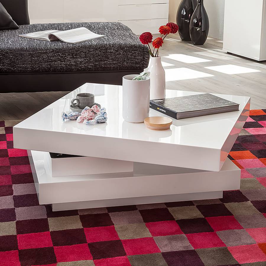 Brillant Table Basse Table Emblaze Blanc WDIEH9Y2be