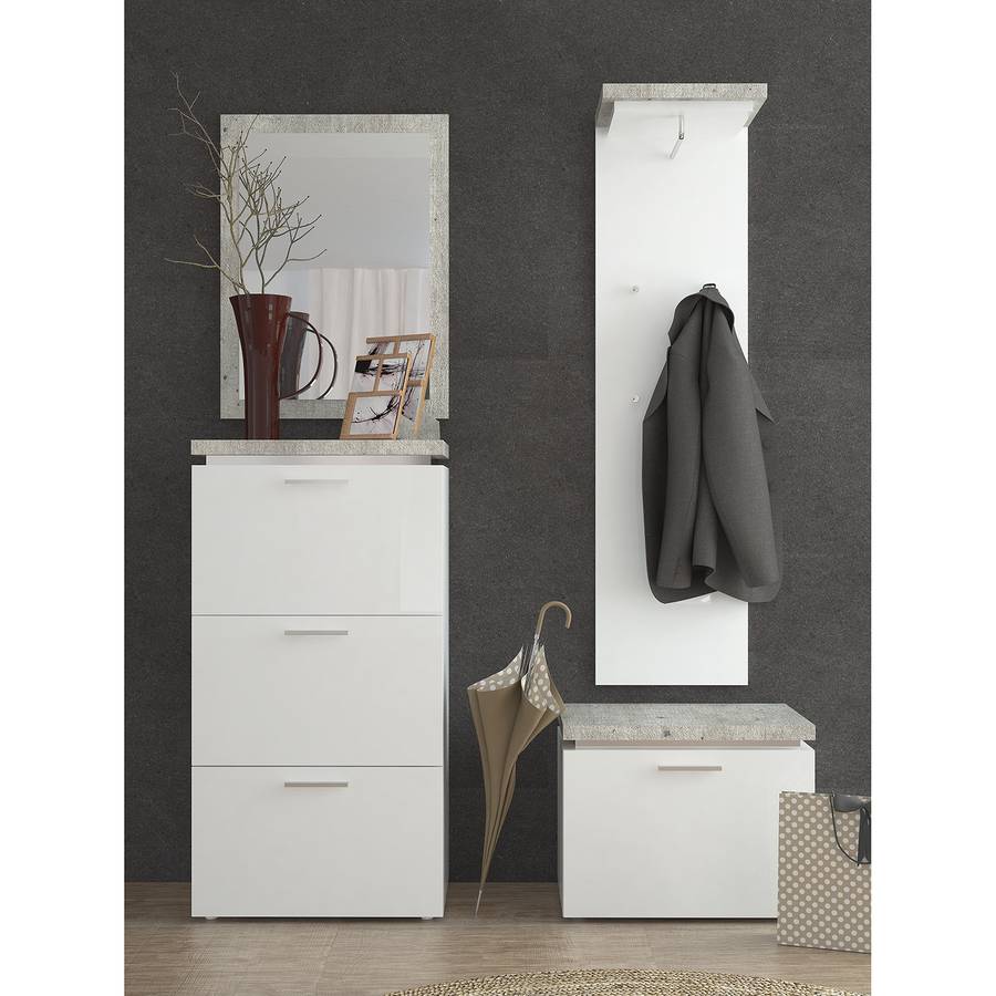 Porte BrillantImitation Mural manteaux Myken Béton Blanc yf6b7g