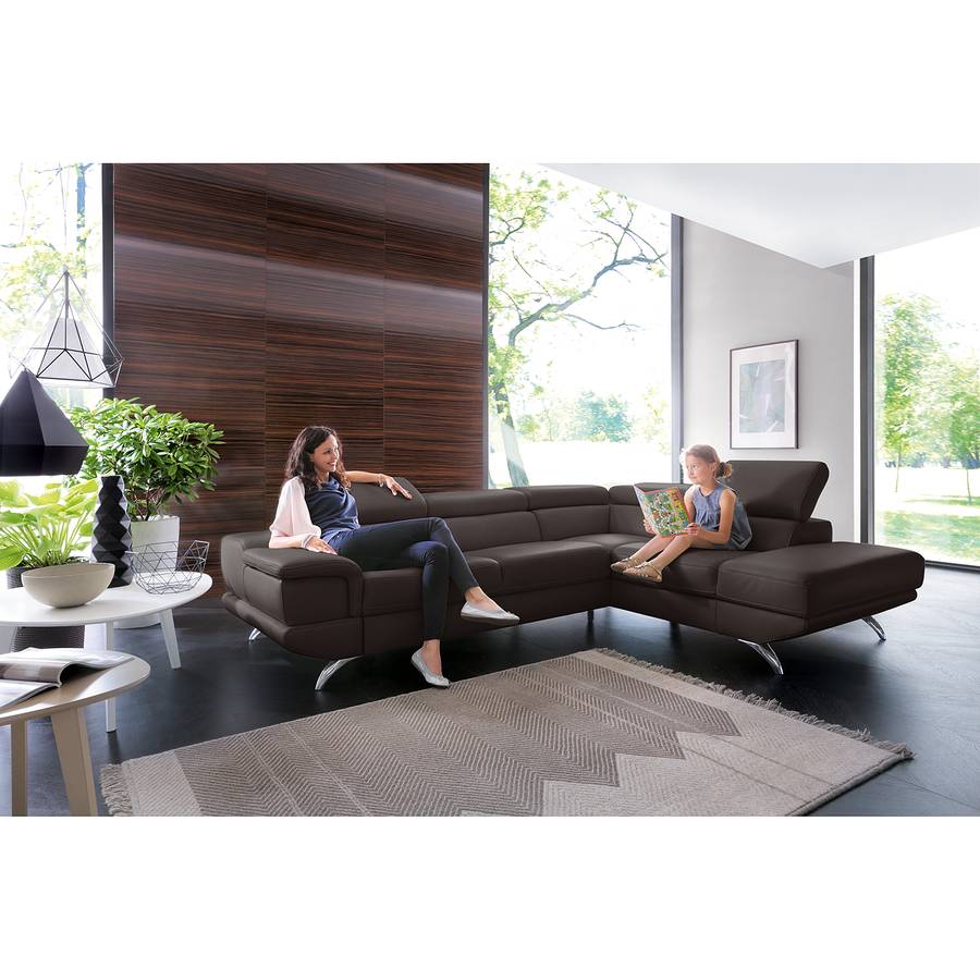 Rechts Ecksofa DunkelbraunOttomane Morelia Davorstehend Ohne Schlaffunktion Ii Aq43L5Rj