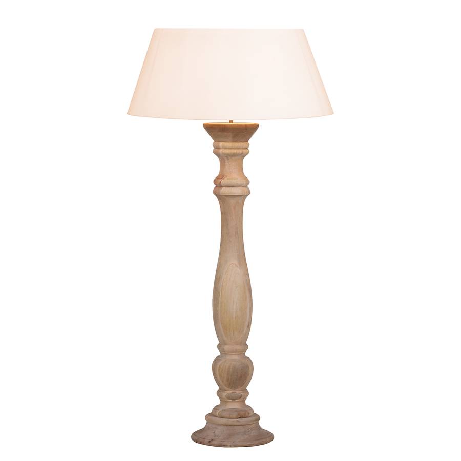 BaumwollstoffMango Ii MassivWeiß Braun Lucerna Stehleuchte HEIYe9WD2